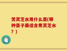 煲灵芝水用什么壶(哪种壶子最适合煮灵芝水？)