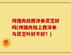炖猪肉放西洋参灵芝好吗(炖猪肉加上西洋参与灵芝叶好不好？)