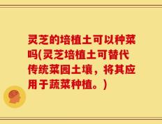 灵芝的培植土可以种菜吗(灵芝培植土可替代传统菜园土壤，将其应用于蔬菜种植。)