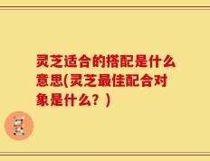 灵芝适合的搭配是什么意思(灵芝最佳配合对象是什么？)