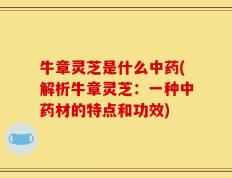 牛章灵芝是什么中药(解析牛章灵芝：一种中药材的特点和功效)