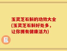 玉灵芝石斛的功效大全(玉灵芝石斛好处多，让你拥有健康活力)