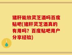 猪肝能放灵芝酒吗百度贴吧(猪肝灵芝酒真的有用吗？百度贴吧用户分享经验)
