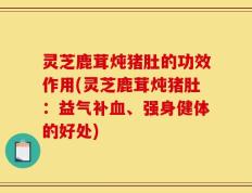 灵芝鹿茸炖猪肚的功效作用(灵芝鹿茸炖猪肚：益气补血、强身健体的好处)