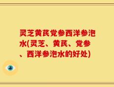 灵芝黄芪党参西洋参泡水(灵芝、黄芪、党参、西洋参泡水的好处)