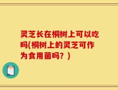 灵芝长在桐树上可以吃吗(桐树上的灵芝可作为食用菌吗？)