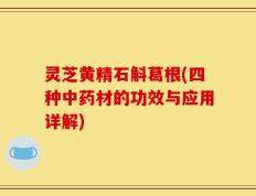 灵芝黄精石斛葛根(四种中药材的功效与应用详解)