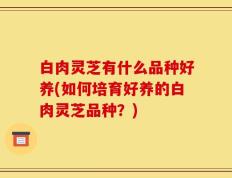 白肉灵芝有什么品种好养(如何培育好养的白肉灵芝品种？)