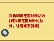 狗狗喝灵芝菌丝粉功效(喂狗灵芝菌丝粉的益处，让爱宠更健康)