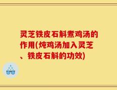 灵芝铁皮石斛煮鸡汤的作用(炖鸡汤加入灵芝、铁皮石斛的功效)