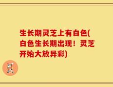 生长期灵芝上有白色(白色生长期出现！灵芝开始大放异彩)