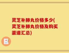 灵芝补肺丸价格多少(灵芝补肺丸价格及购买渠道汇总)