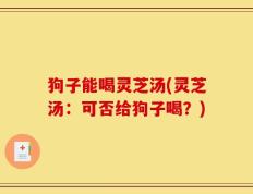 狗子能喝灵芝汤(灵芝汤：可否给狗子喝？)