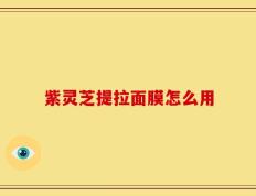 紫灵芝提拉面膜怎么用