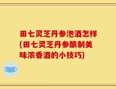田七灵芝丹参泡酒怎样(田七灵芝丹参酿制美味浓香酒的小技巧)