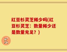 红豆杉灵芝稀少吗(红豆杉灵芝：数量稀少还是数量充足？)
