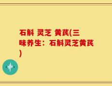 石斛 灵芝 黄芪(三味养生：石斛灵芝黄芪)