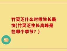 竹灵芝什么时候生长最快(竹灵芝生长高峰是在哪个季节？)