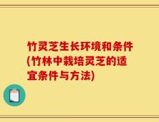 竹灵芝生长环境和条件(竹林中栽培灵芝的适宜条件与方法)