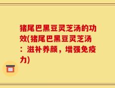 猪尾巴黑豆灵芝汤的功效(猪尾巴黑豆灵芝汤：滋补养颜，增强免疫力)