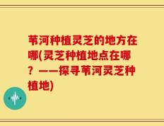 苇河种植灵芝的地方在哪(灵芝种植地点在哪？——探寻苇河灵芝种植地)