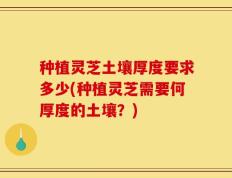 种植灵芝土壤厚度要求多少(种植灵芝需要何厚度的土壤？)