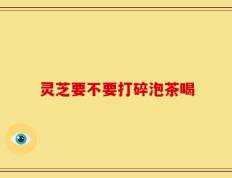 灵芝要不要打碎泡茶喝