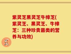 紫灵芝黑灵芝牛樟芝(紫灵芝、黑灵芝、牛樟芝：三种珍贵菌类的营养与功效)