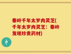 秦岭千年太岁肉灵芝(千年太岁肉灵芝：秦岭发现珍贵药材)