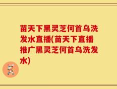 苗天下黑灵芝何首乌洗发水直播(苗天下直播推广黑灵芝何首乌洗发水)