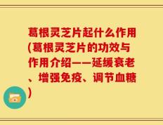 葛根灵芝片起什么作用(葛根灵芝片的功效与作用介绍——延缓衰老、增强免疫、调节血糖)