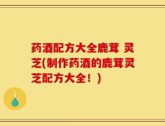 药酒配方大全鹿茸 灵芝(制作药酒的鹿茸灵芝配方大全！)
