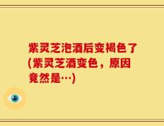 紫灵芝泡酒后变褐色了(紫灵芝酒变色，原因竟然是…)