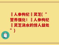 苉人参枸杞矴灵芝(“营养强化！苉人参枸杞矴灵芝汤水的惊人益处”)