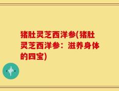 猪肚灵芝西洋参(猪肚灵芝西洋参：滋养身体的四宝)