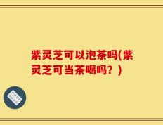 紫灵芝可以泡茶吗(紫灵芝可当茶喝吗？)