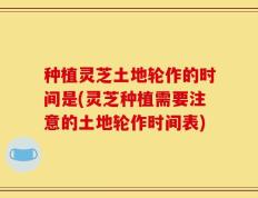种植灵芝土地轮作的时间是(灵芝种植需要注意的土地轮作时间表)