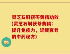 灵芝石斛茯苓黄精功效(灵芝石斛茯苓黄精：提升免疫力，延缓衰老的中药秘方)