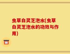 虫草白灵芝泡水(虫草白灵芝泡水的功效与作用)