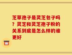 芝草孢子是灵芝包子吗？灵芝和灵芝孢子粉的关系到底是怎么样的谁更好