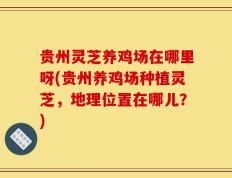 贵州灵芝养鸡场在哪里呀(贵州养鸡场种植灵芝，地理位置在哪儿？)