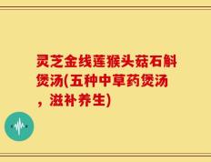 灵芝金线莲猴头菇石斛煲汤(五种中草药煲汤，滋补养生)