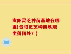 贵阳灵芝种苗基地在哪里(贵阳灵芝种苗基地坐落何处？)