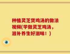 种植灵芝煲鸡汤的做法视频(学做灵芝鸡汤，滋补养生好滋味！)