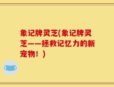 象记牌灵芝(象记牌灵芝——拯救记忆力的新宠物！)