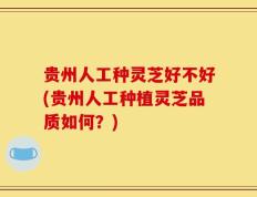 贵州人工种灵芝好不好(贵州人工种植灵芝品质如何？)