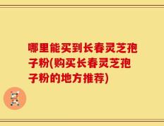 哪里能买到长春灵芝孢子粉(购买长春灵芝孢子粉的地方推荐)