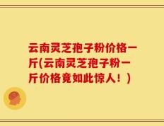 云南灵芝孢子粉价格一斤(云南灵芝孢子粉一斤价格竟如此惊人！)