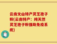 云南文山特产灵芝孢子粉(云南特产：纯天然灵芝孢子粉强助免疫系统)