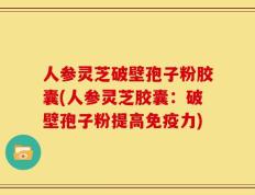 人参灵芝破壁孢子粉胶囊(人参灵芝胶囊：破壁孢子粉提高免疫力)